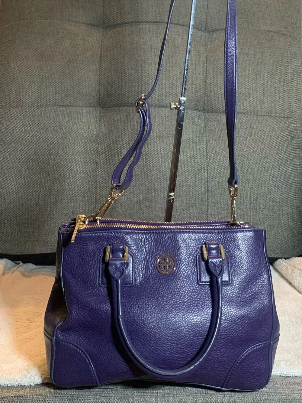 GUC Tory Burch Deep Purple Two Way Tote